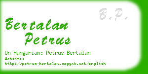 bertalan petrus business card